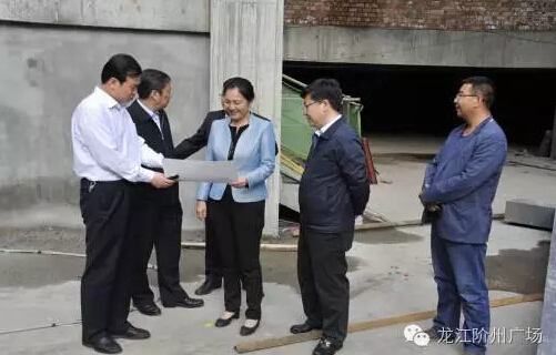 市長陳青，副市長王月成陪同省電力投資集團公司總經(jīng)理李輝一行深入階州廣場視察